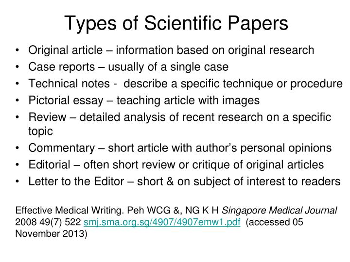 original scientific paper definition