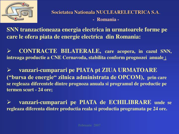 PPT Societatea Nationala NUCLEARELECTRICA S.A . Romania
