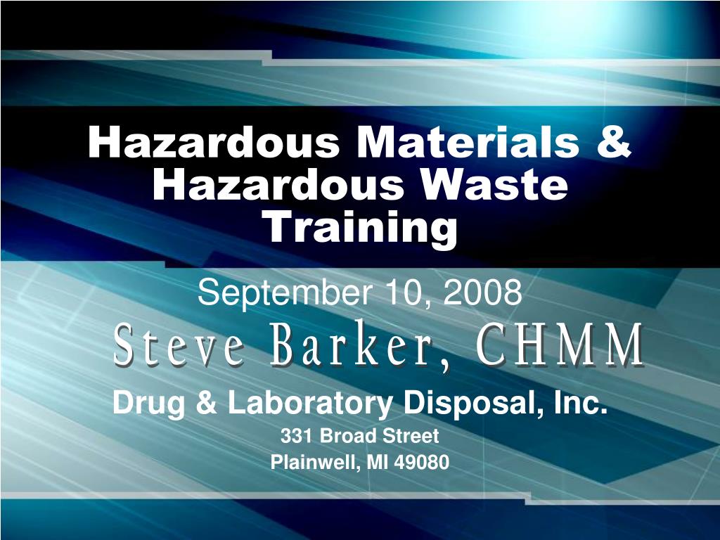 PPT Hazardous Materials & Hazardous Waste Training PowerPoint