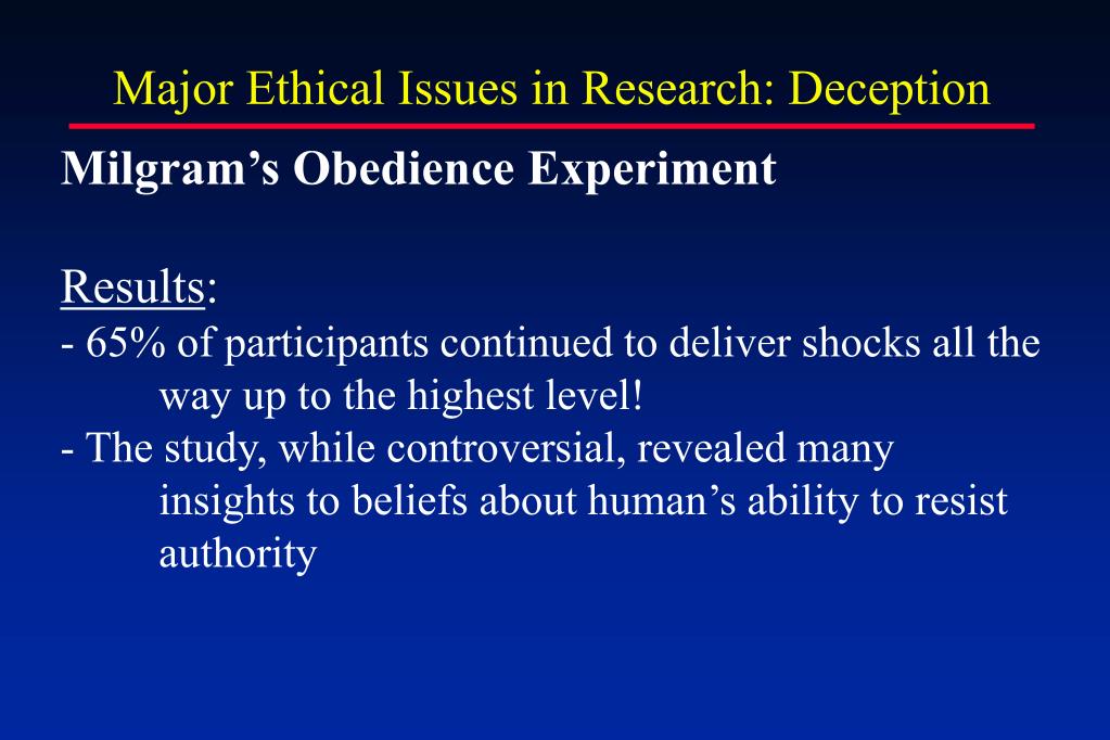 milgram experiment ethical issues
