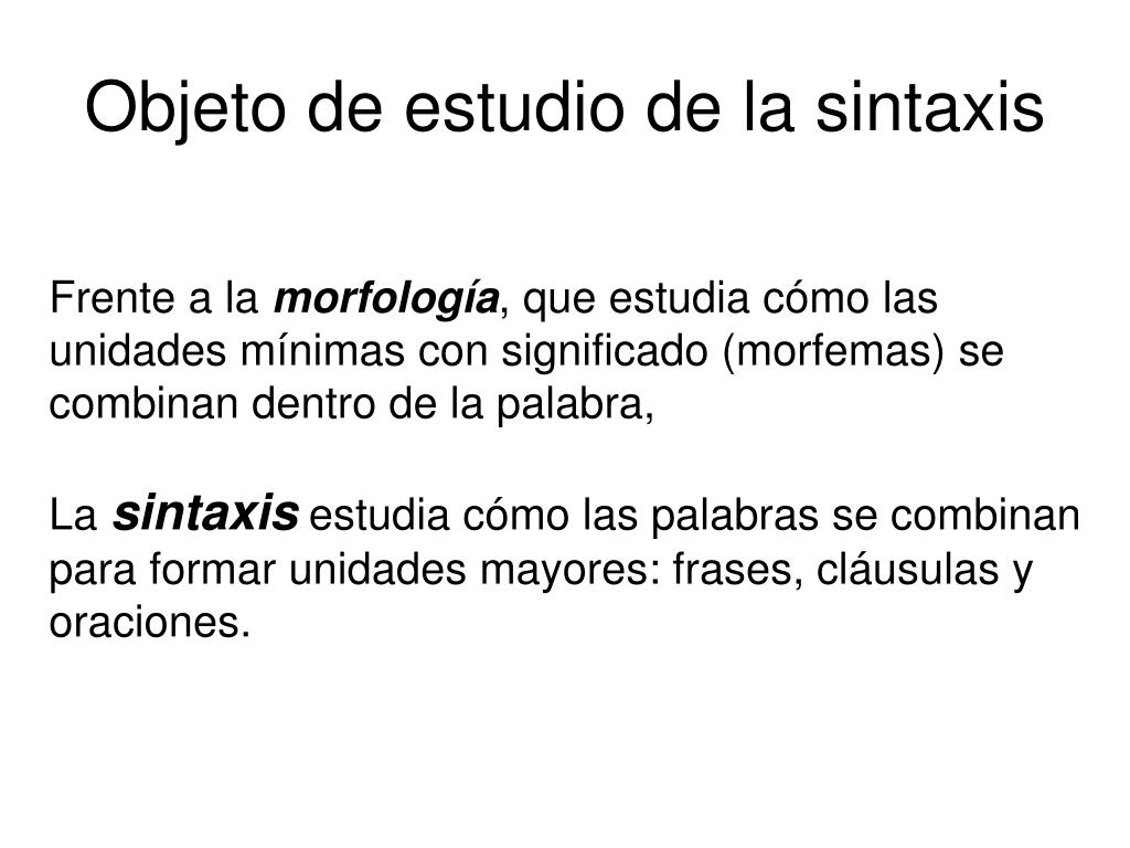 PPT Tema 4 Sintaxis del español Análisis sintáctico Unidades