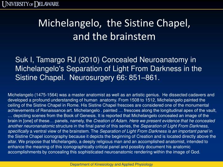 Ppt Michelangelo The Sistine Chapel And The Brainstem
