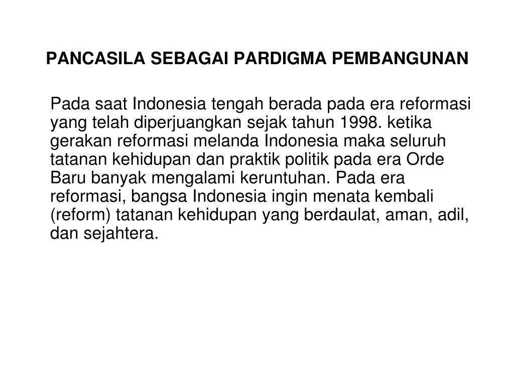PPT - PANCASILA SEBAGAI PARADIGMA KEHIDUPAN DALAM BERMASYARAKAT ...