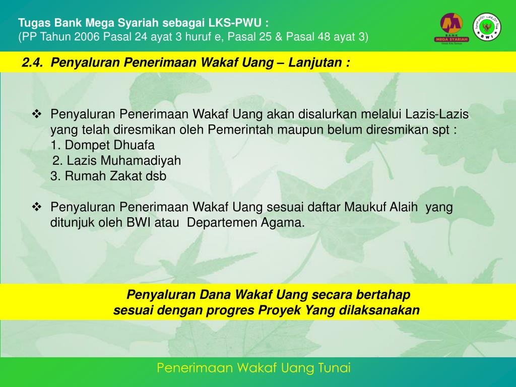 PPT - Penerimaan Wakaf Uang PowerPoint Presentation, Free Download - ID ...