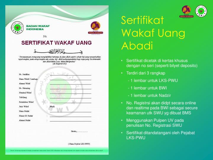 PPT - Penerimaan Wakaf Uang PowerPoint Presentation - ID:3377867