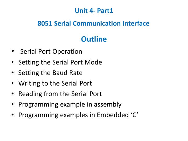 C Serial Port Example C Serial Port Example