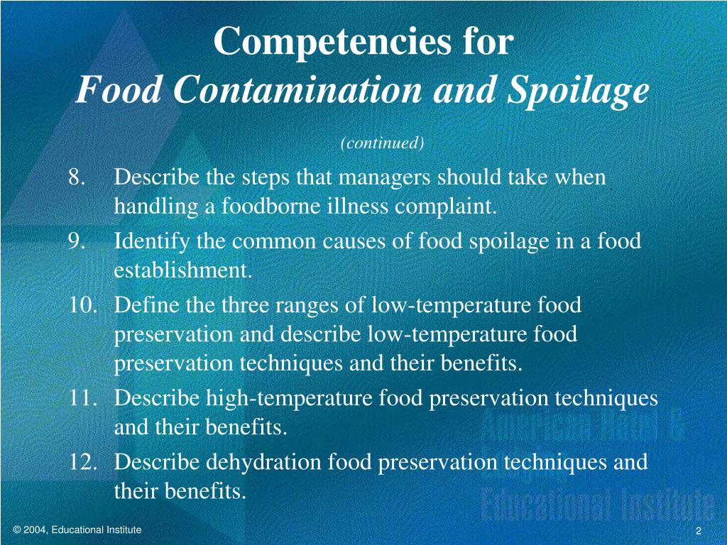 presentation of food contamination