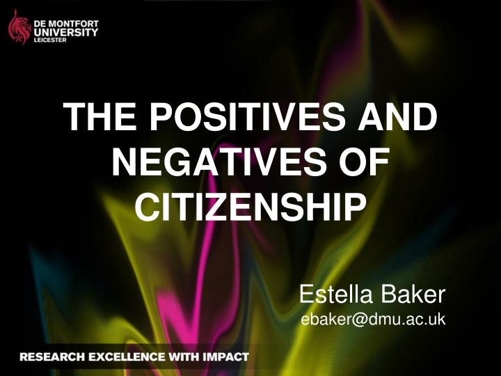 the positives and negatives of citizenship n.