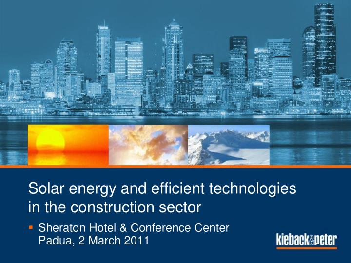 solar energy and efficient technologies in the construction sector n.