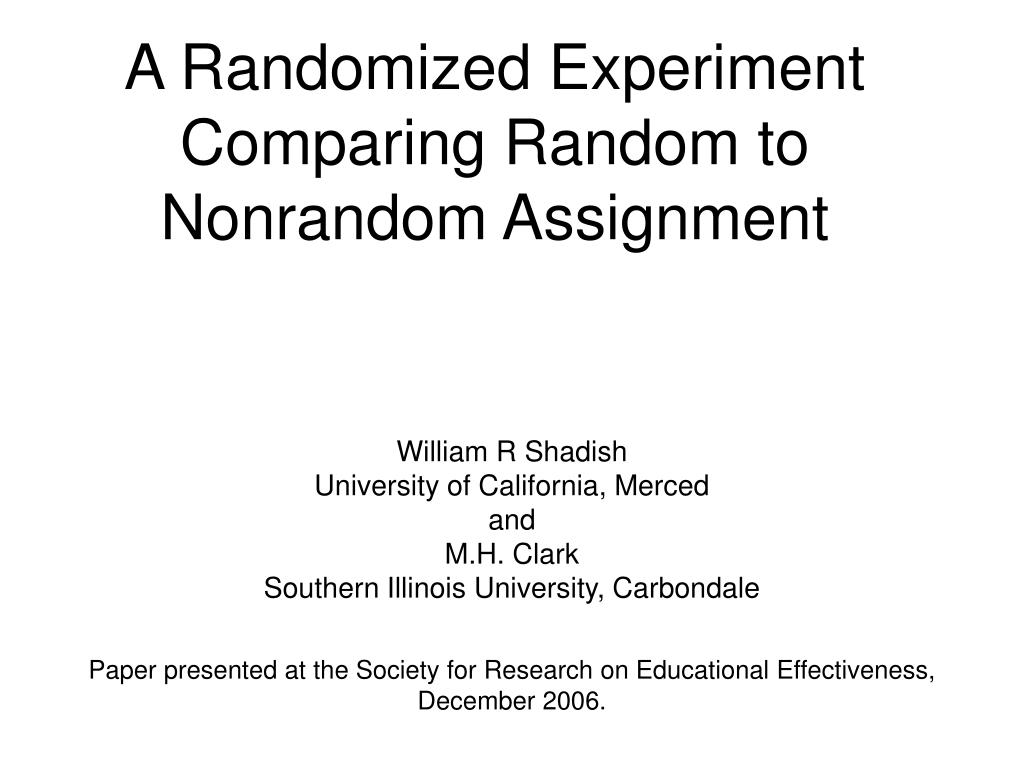 what is a nonrandom assignment of research participants