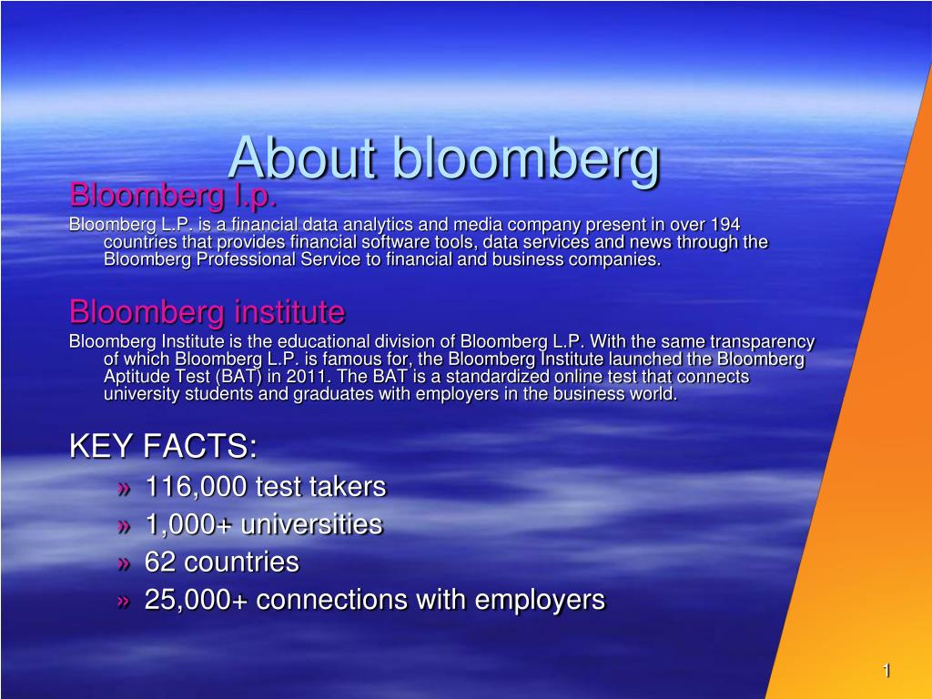 PPT - About bloomberg PowerPoint Presentation, free download - ID:3383094