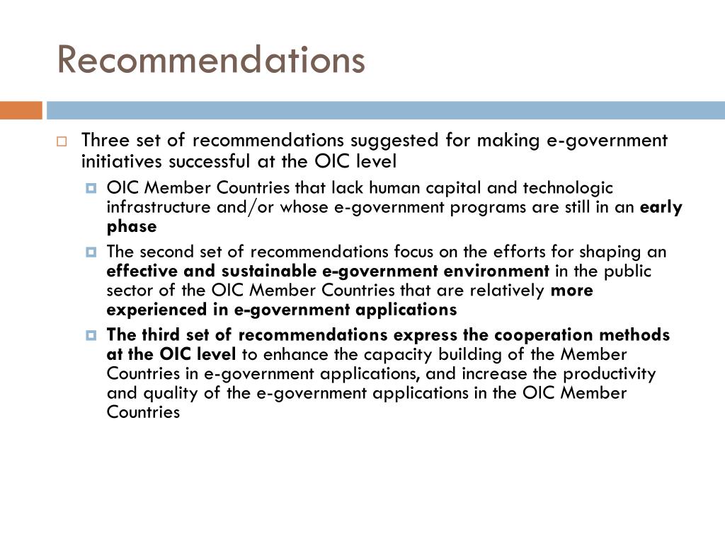PPT - E-government readiness The Performance of the OIC Member ...