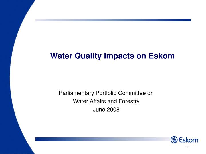 water quality impacts on eskom n.