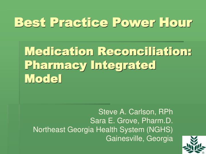 PPT - Medication Reconciliation: Pharmacy Integrated Model PowerPoint ...