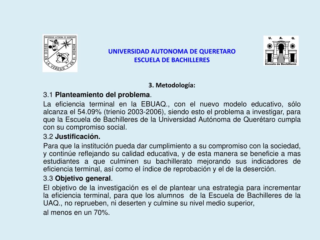 PPT - UNIVERSIDAD AUTONOMA DE QUERETARO ESCUELA DE BACHILLERES PowerPoint  Presentation - ID:3386569