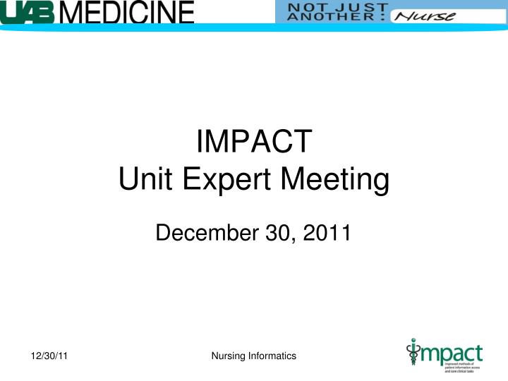 impact unit expert meeting n.