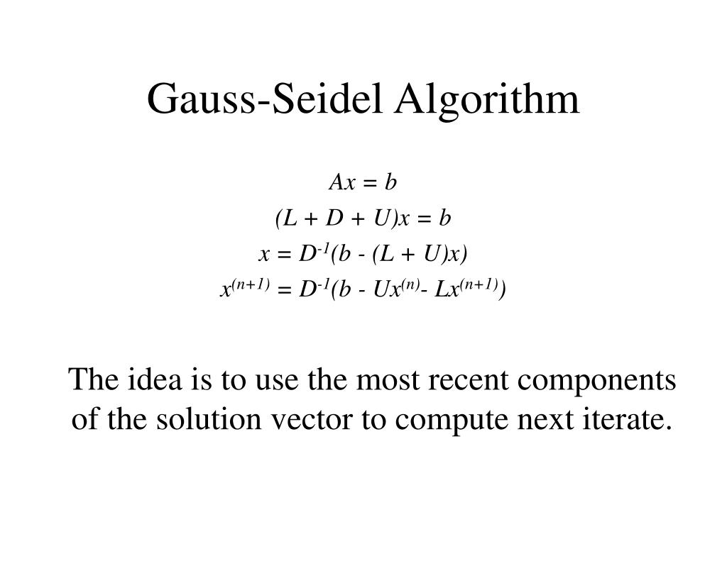 gauss seidel algorithm python gauss seidel algorithm python