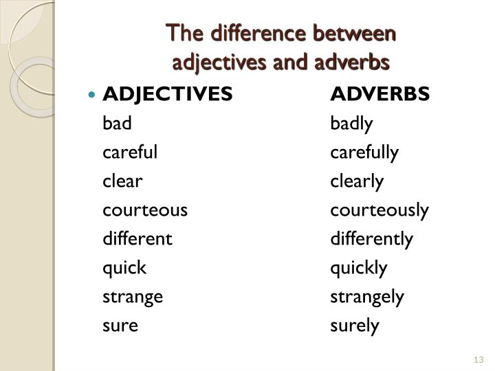  What Is The Difference Between Adjective And Adverb Difference Between Adjective And Adverb