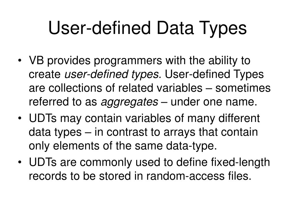 PPT - User-defined Data Types PowerPoint Presentation, free download -  ID:3388946