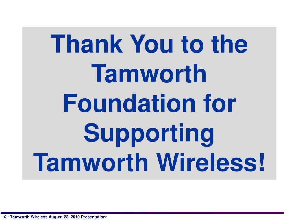 PPT Tamworth Wireless Affordable High Speed Broadband for All Citizens PowerPoint