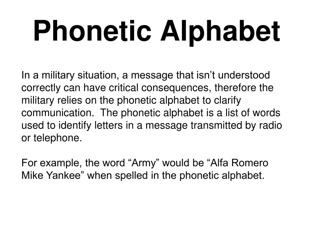 international phonetic alphabet powerpoint presentation