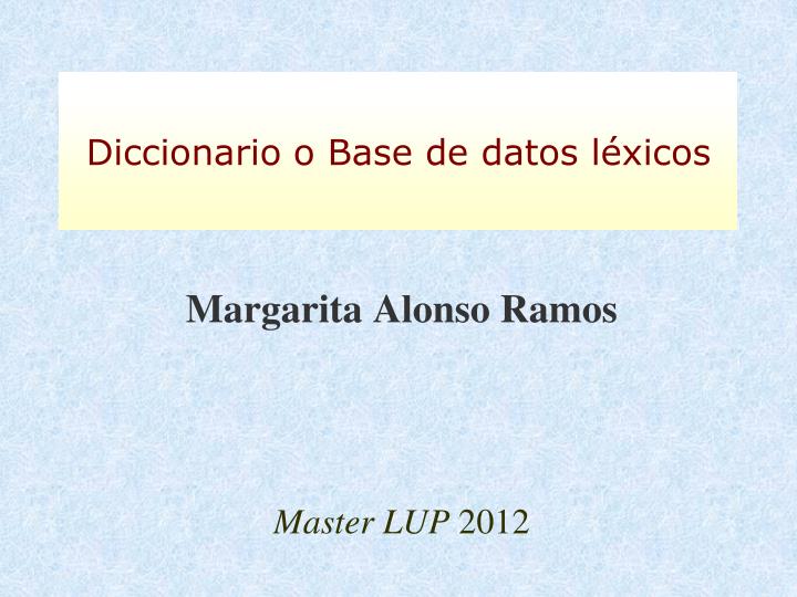 PPT - Margarita Alonso Ramos Master LUP 2012 PowerPoint Presentation, free  download - ID:3391682