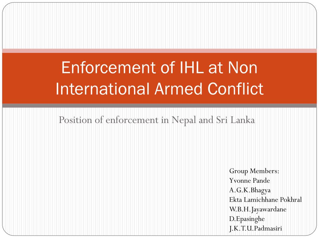 non-international armed conflicts in international law non-international armed conflicts in international law