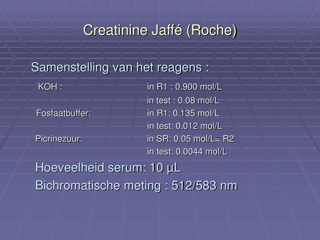 PPT Kritisch bekeken creatinine bepaling en creatinine klaring in