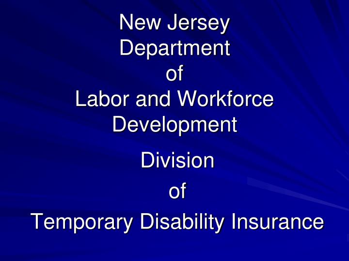 Ppt new jersey department of labor and workforce development