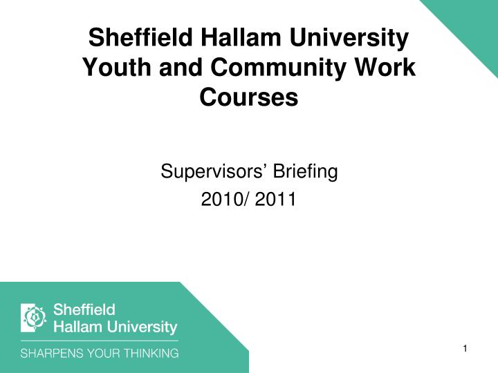 youth work courses sheffield