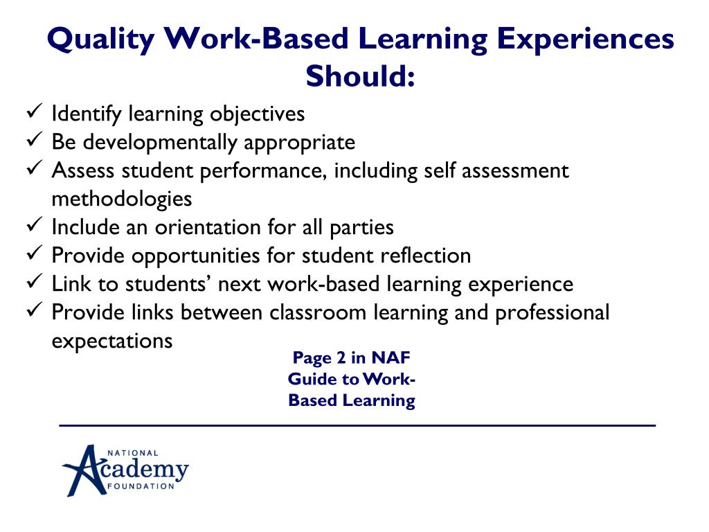 PPT Developing Your WorkBased Learning Plan PowerPoint Presentation