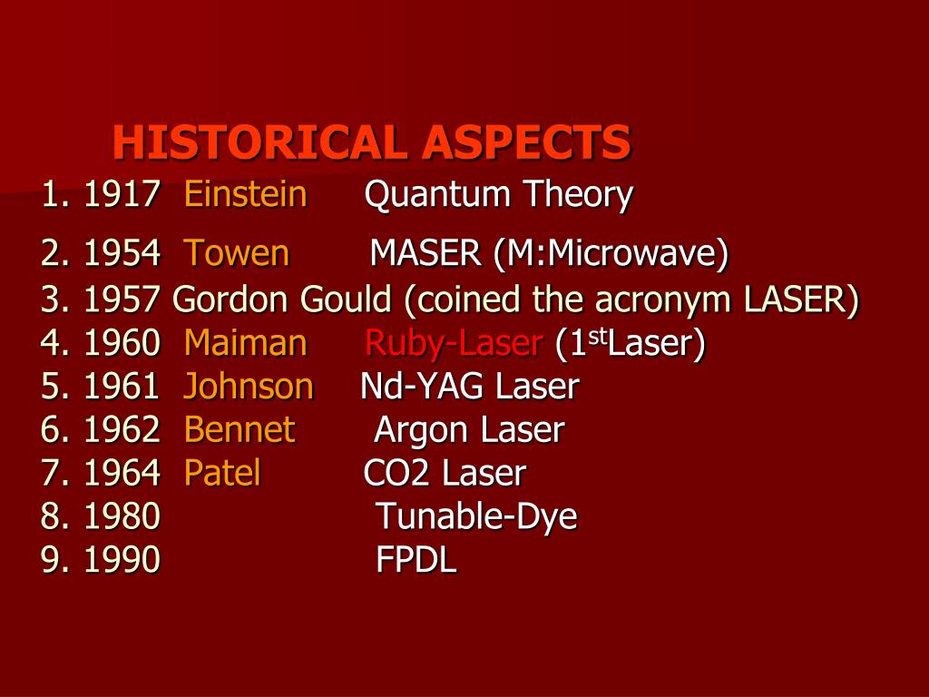The history of Laser: from Einstein to Gordon Gould