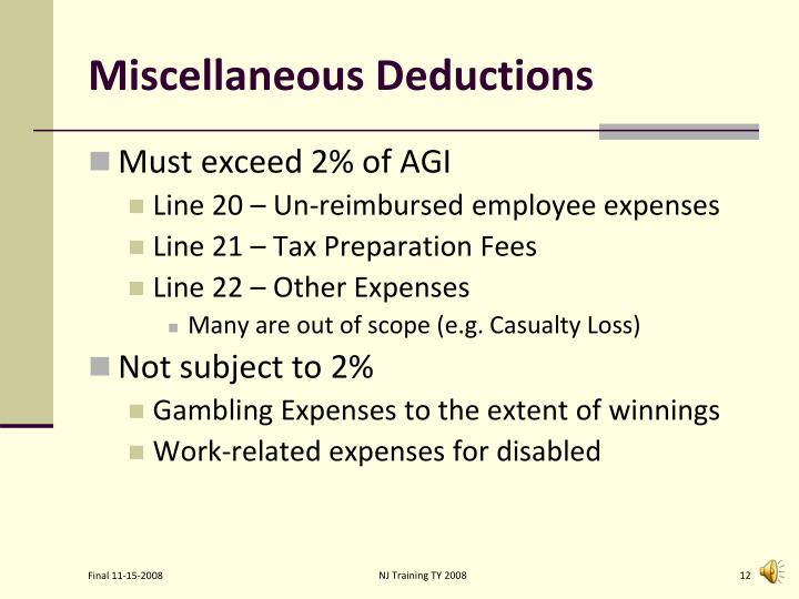 PPT Itemized Deductions PowerPoint Presentation ID3396847