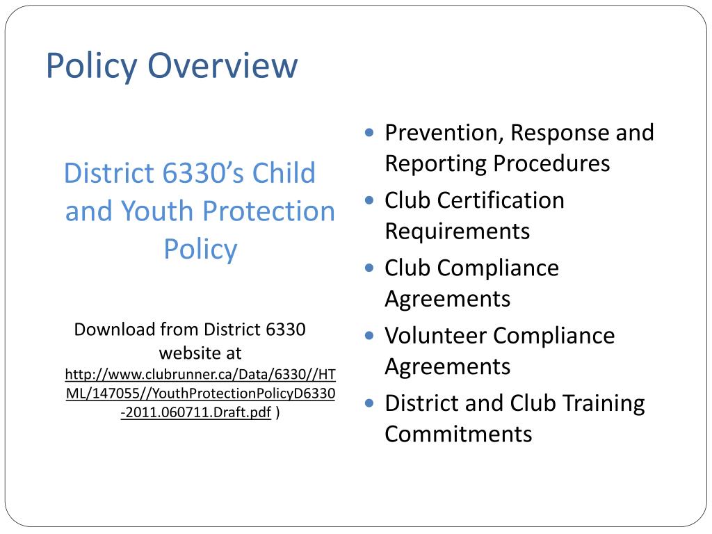 PPT Rotary District 6330 Child and Youth Protection Policy Adoption Presentation PowerPoint