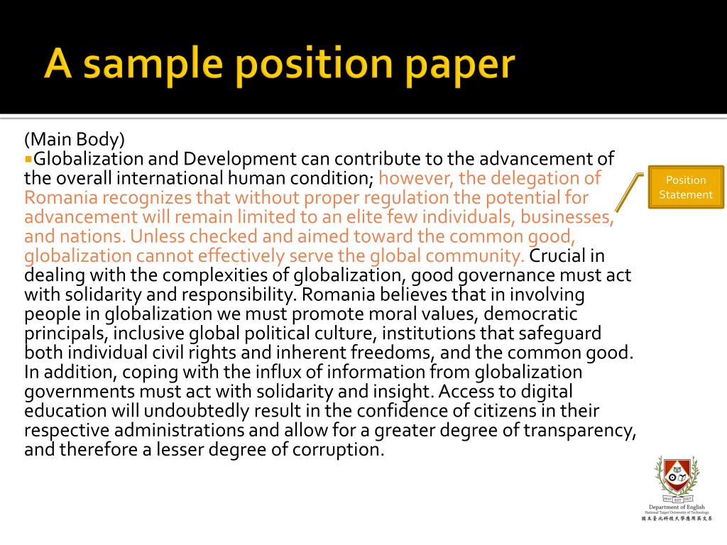 definition of a position paper