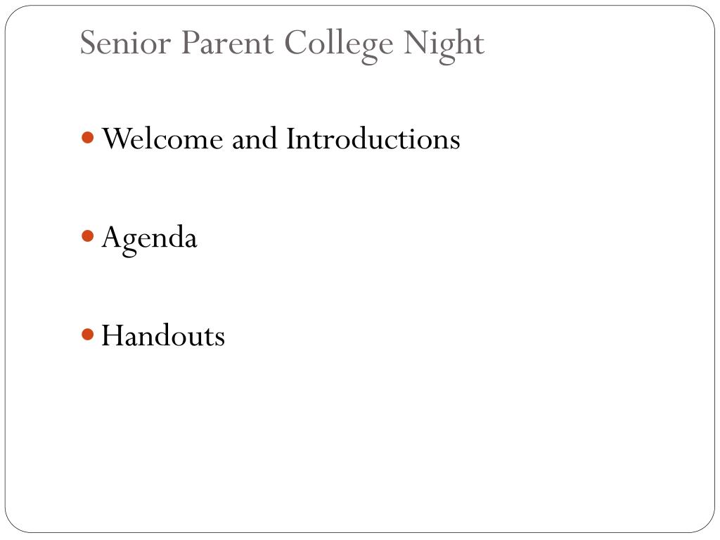PPT - College Night for Senior Parents PowerPoint Presentation, free ...