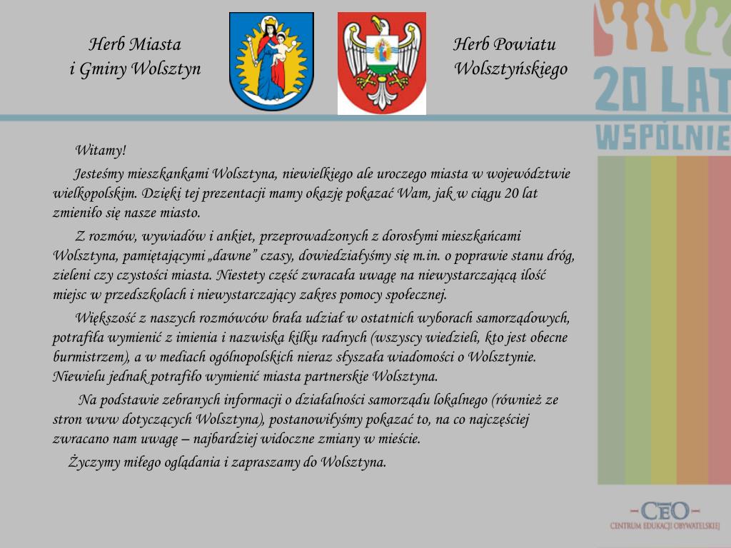 PPT - Gimnazjum nr 1 im. Tadeusza Kościuszki w Wolsztynie PowerPoint