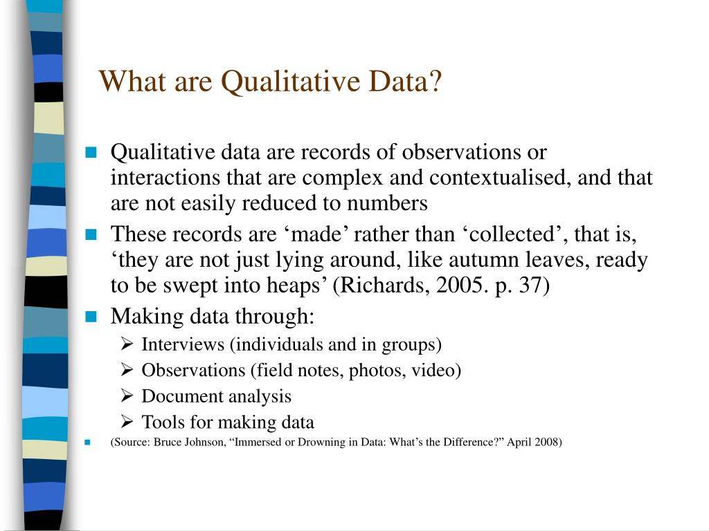 presentation of qualitative data