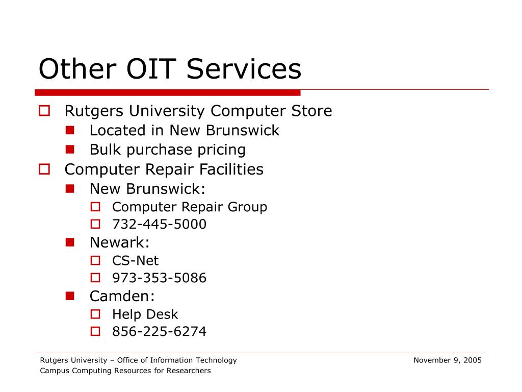 Ppt Campus Computing Resources For Researchers Rutgers