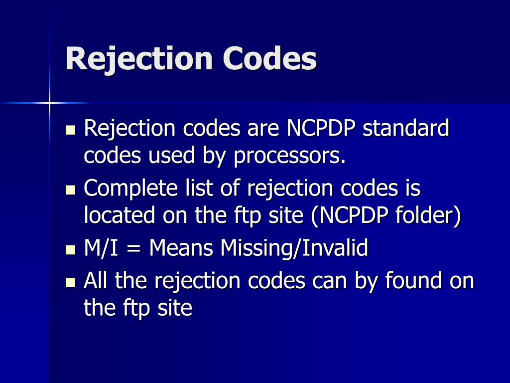 PPT RPMS POS Working Rejections PowerPoint Presentation, free