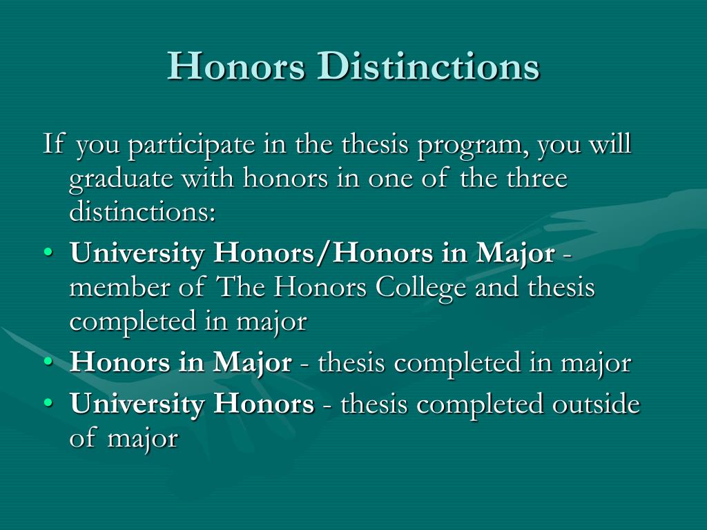 senior honors thesis uh