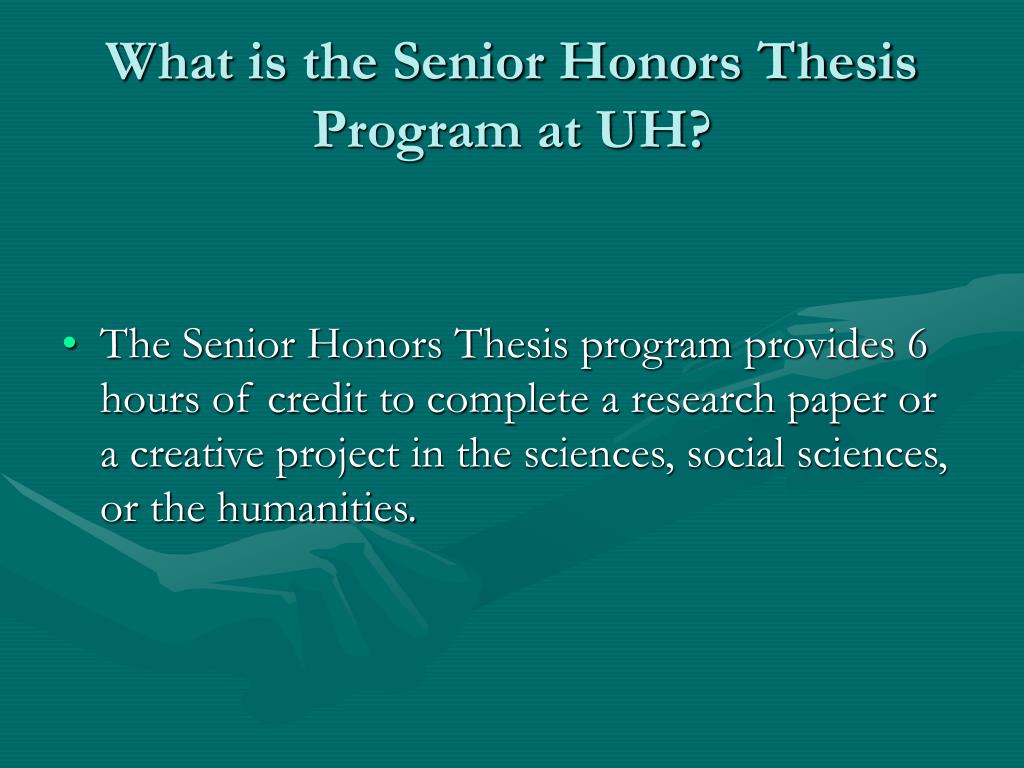 senior honors thesis definition