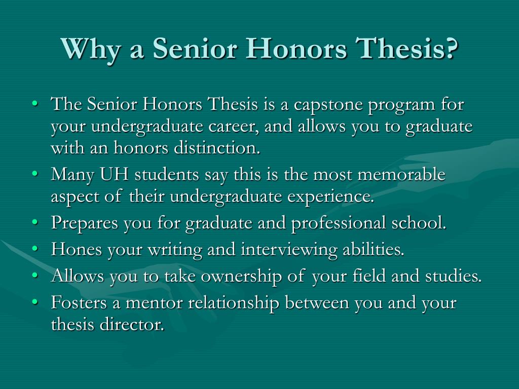 what does senior honors thesis mean