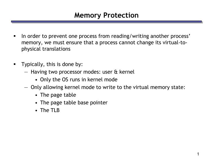 PPT Memory Protection PowerPoint Presentation, free download ID3402707