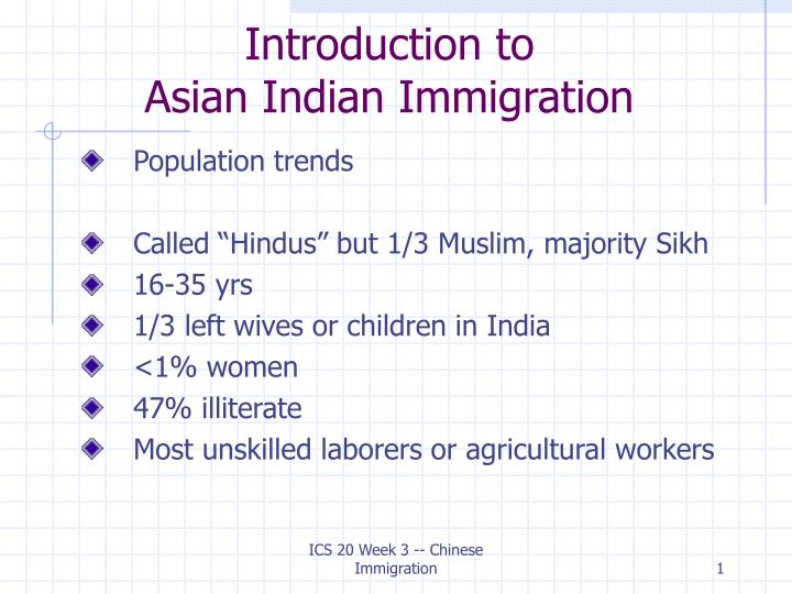 indian immigration timeline Asian