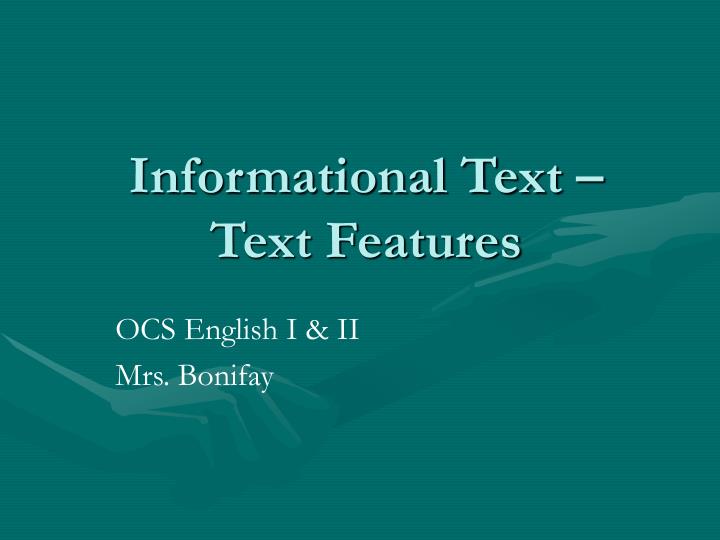 informational text text features n.