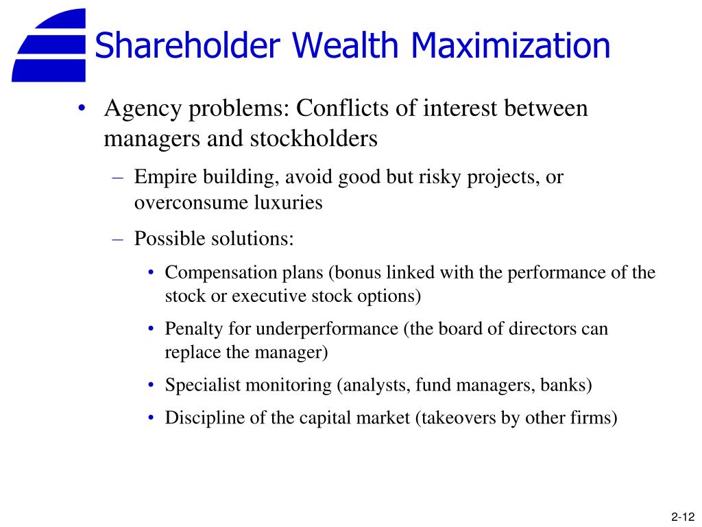 Executive Compensation And Shareholder Wealth Maximisation