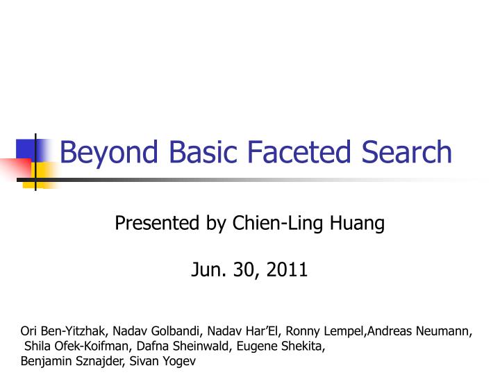 beyond basic faceted search n.