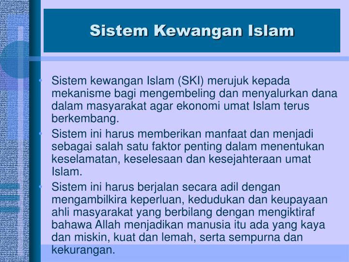 Sistem Kewangan Islam Di Malaysia  malaysrac