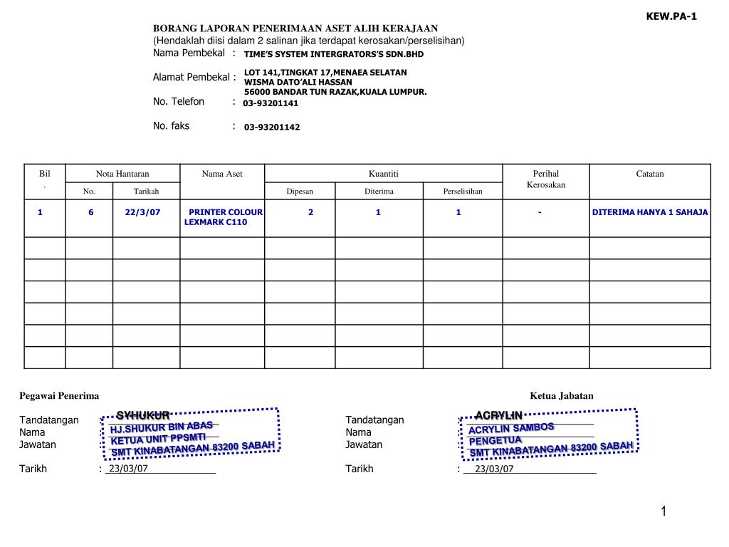 Contoh Borang Pelupusan Aset Aset Tetap Dan Inventaris Tanah Vrogue